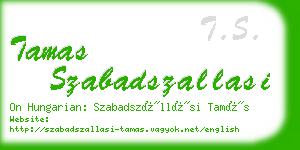 tamas szabadszallasi business card